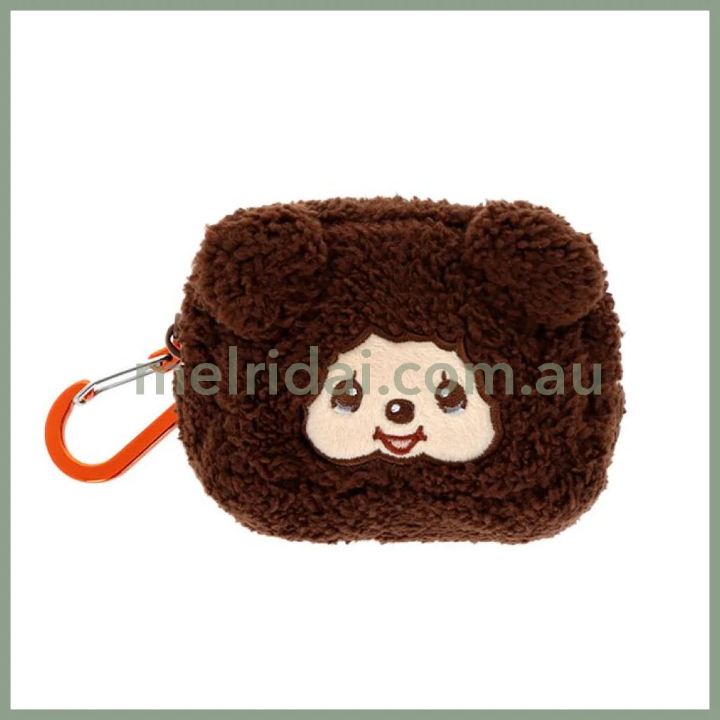 Monchhichi | Fluffy Mascot Mini Pouch with Carabiner 90×65×40mm (Monchhichi-chan Face)