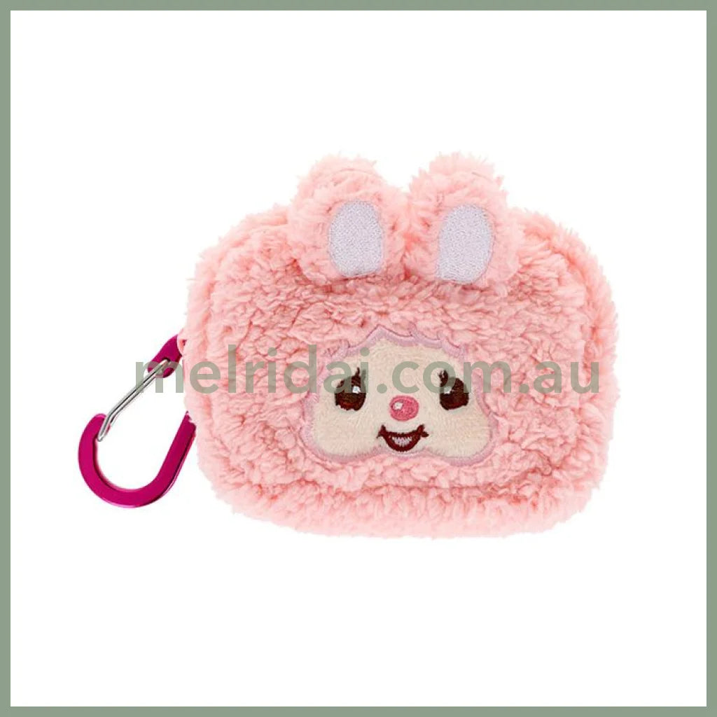 Monchhichi | Fluffy Mascot Mini Pouch with Carabiner 90×65×40mm (Chimutan Face)
