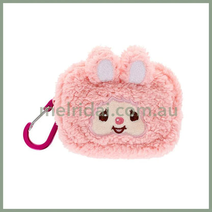 Monchhichi | Fluffy Mascot Mini Pouch with Carabiner 90×65×40mm (Chimutan Face)