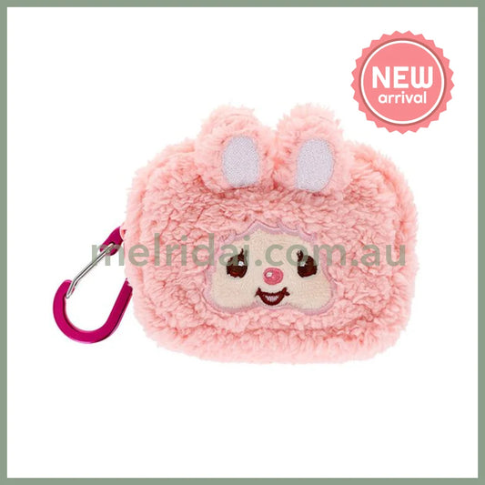 Monchhichi | Fluffy Mascot Mini Pouch with Carabiner 90×65×40mm (Chimutan Face)