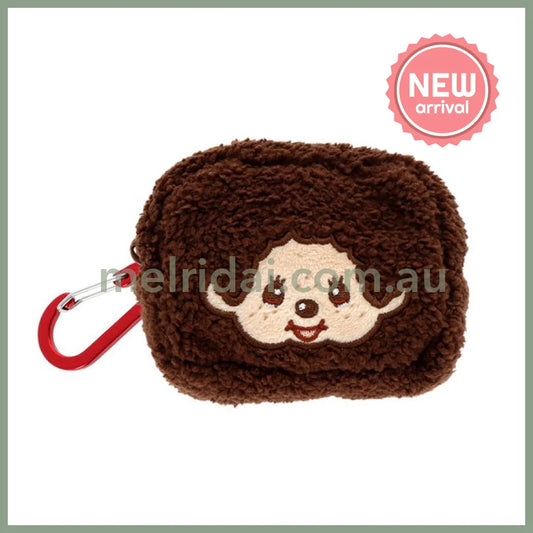 Monchhichi | Fluffy Mascot Mini Pouch with Carabiner 90×65×40mm (Monchhichi-kun Face)
