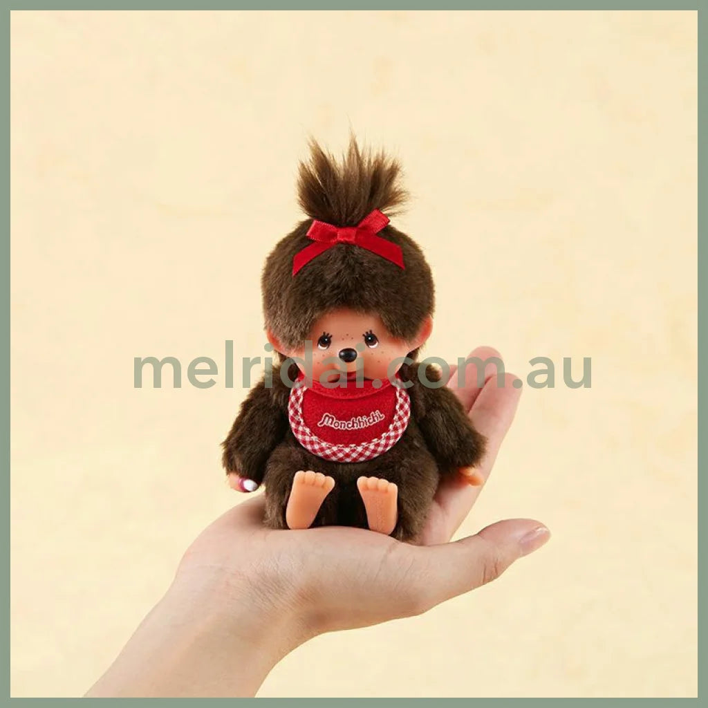 Monchhichi | Premium SS Brown Sitting Plush Toy Plush Doll H11×W9×D7cm (Girl)