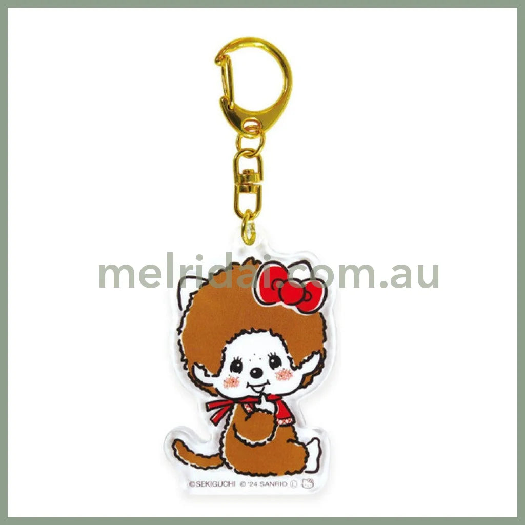 Monchhichi × Sanrio | Acrylic Keychain Keyring 4.9 X 4.3 1.0Cm (Sitting)