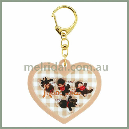 Monchhichi | Swinging Acrylic Keychain H7.4×W7.1×D0.7cm (Heart Shape)