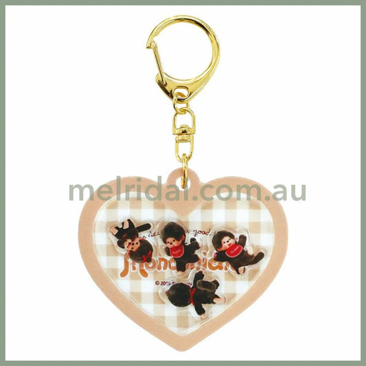 Monchhichi | Swinging Acrylic Keychain H7.4×W7.1×D0.7cm (Heart Shape)