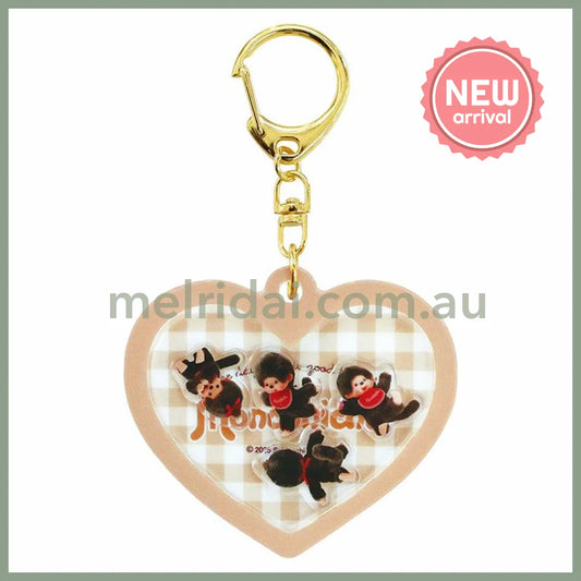 Monchhichi | Swinging Acrylic Keychain H7.4×W7.1×D0.7cm (Heart Shape)