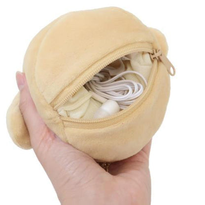 SANRIO | Pompompurin Pom Pom Purin Mini Pouch Die-Cut Pouch with Bag Charm Keychain H10 x W10 x D10cm (Pudding)