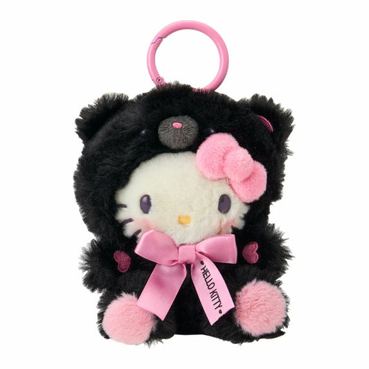 SANRIO | Hello Kitty Mascot Holder Bag Charm Plush Keychain 140x80x130mm (Black Animals)