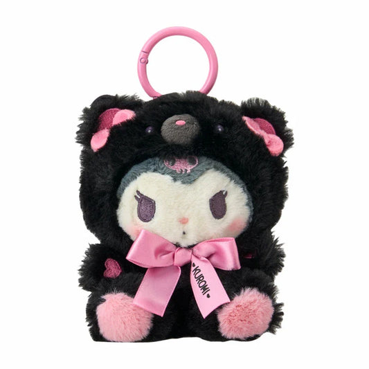 SANRIO | Kuromi Mascot Holder Bag Charm Plush Keychain 140x80x130mm (Black Animals)