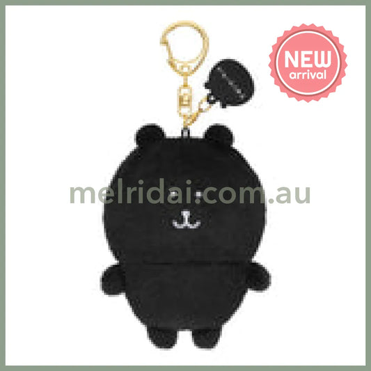 Nagano Characters | Charcoal Black Nagano Bear Mascot Holer Plush Keychain Bag Charm 105 x 75 x 50mm (Colorful)