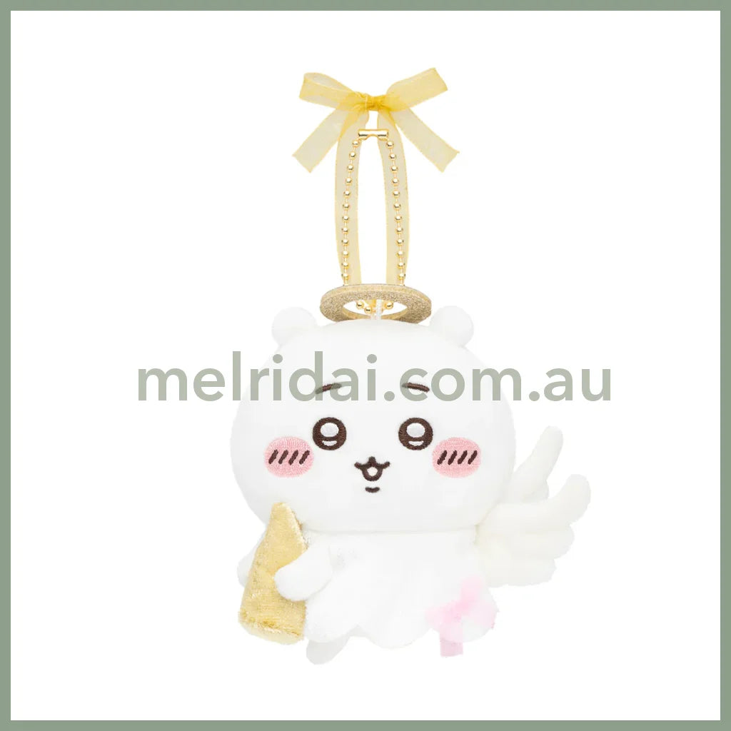 【Limit 1】Nagano Characters | Chiikawa Fuwapata Angel Mascot Holder Bag Charm Plush Keychain 105x130x65mm