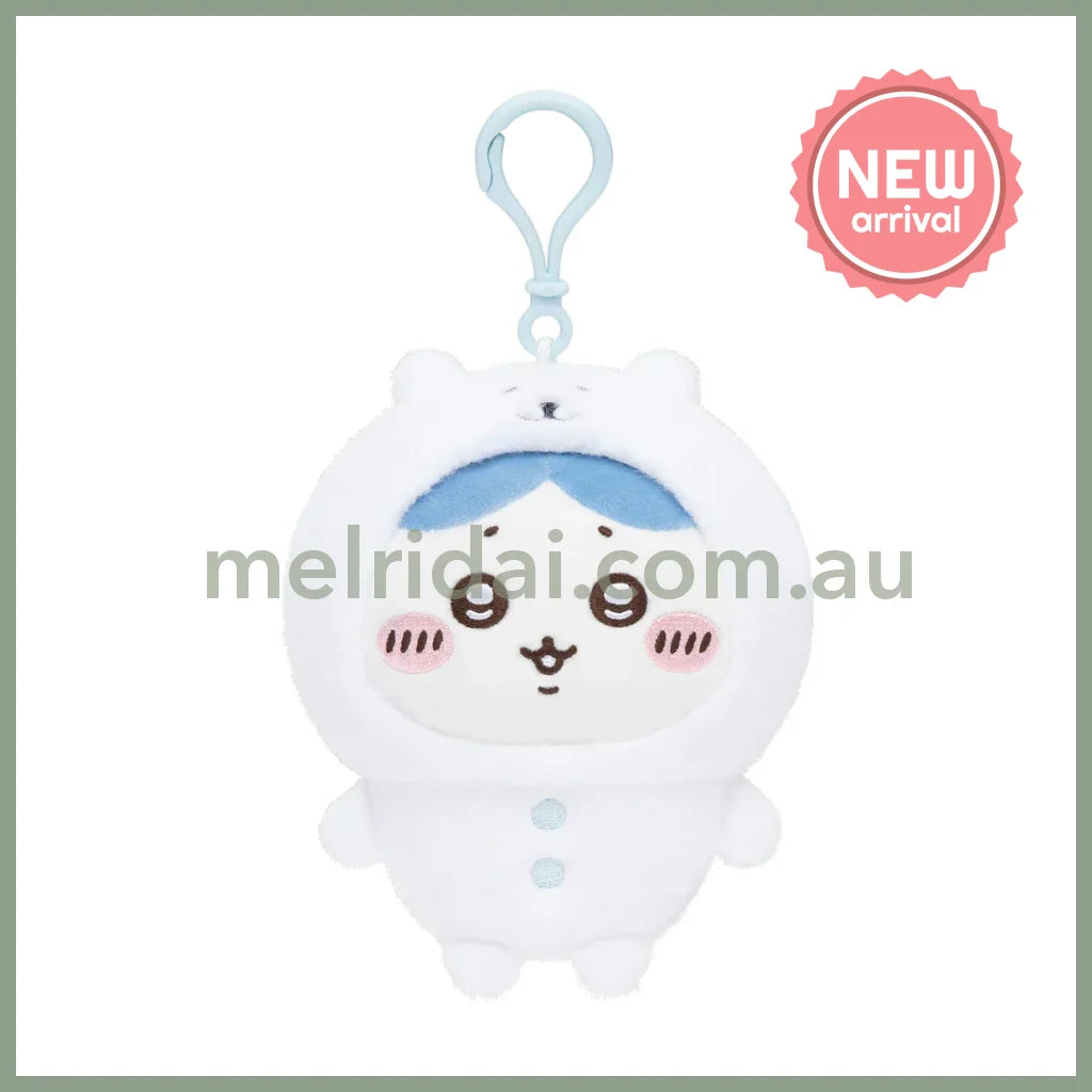Nagano Characters | Hachiware Mascot Holder Bag Charm Keychain 120x100x70mm(Wearing a Bear Costume)