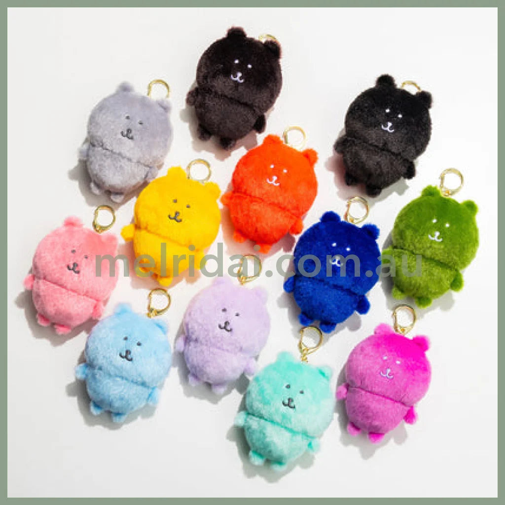 Nagano Characters | Light Blue Nagano Bear Mascot Holer Plush Keychain Bag Charm 105 x 75 x 50mm (Colorful)