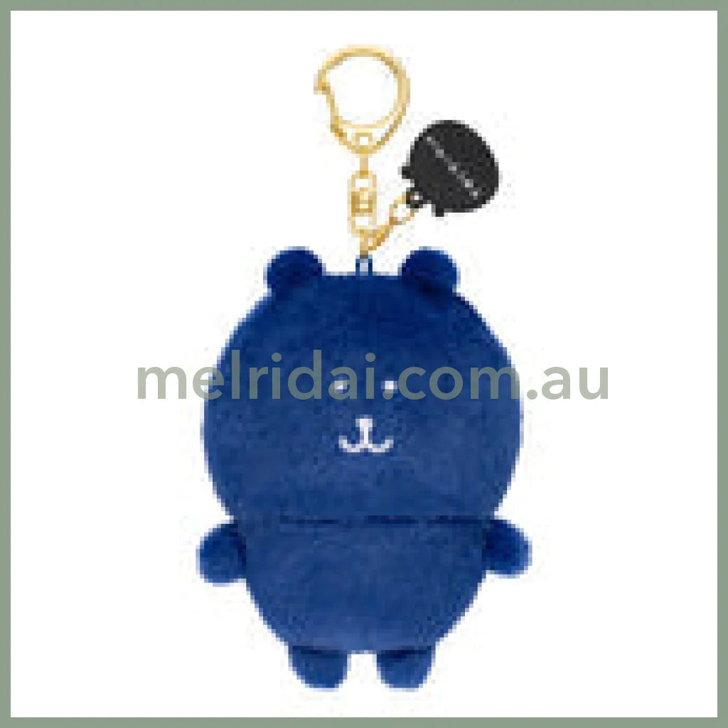 Nagano Characters | Navy Nagano Bear Mascot Holer Plush Keychain Bag Charm 105 x 75 x 50mm (Colorful)