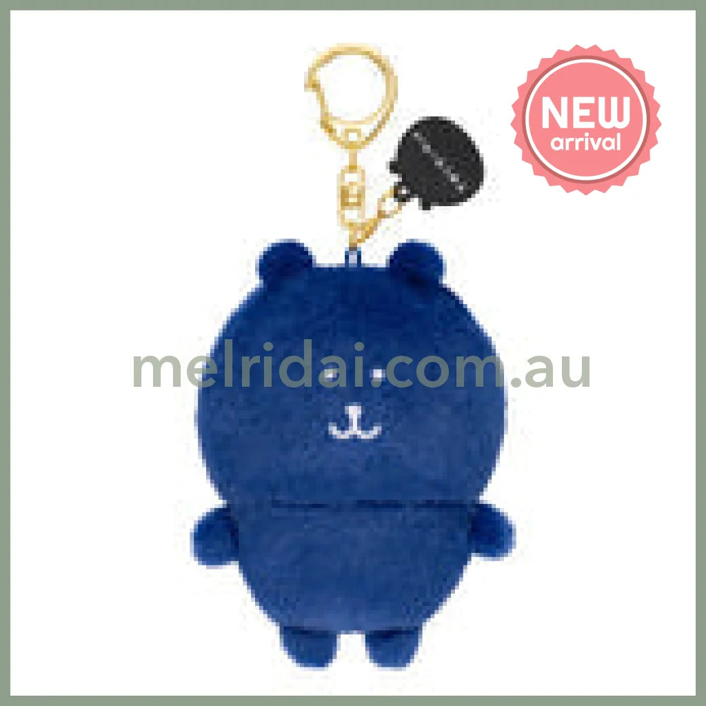 Nagano Characters | Navy Nagano Bear Mascot Holer Plush Keychain Bag Charm 105 x 75 x 50mm (Colorful)