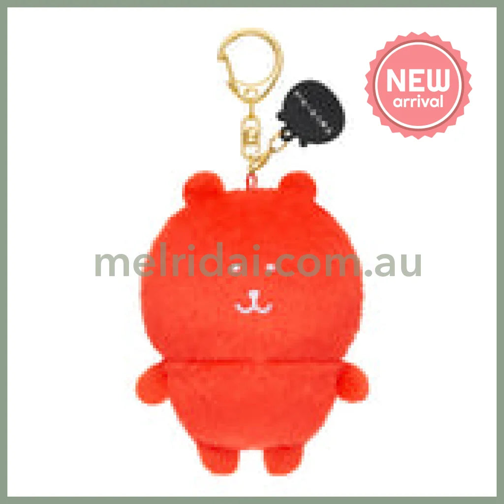 Nagano Characters | Red Nagano Bear Mascot Holer Plush Keychain Bag Charm 105 x 75 x 50mm (Colorful)