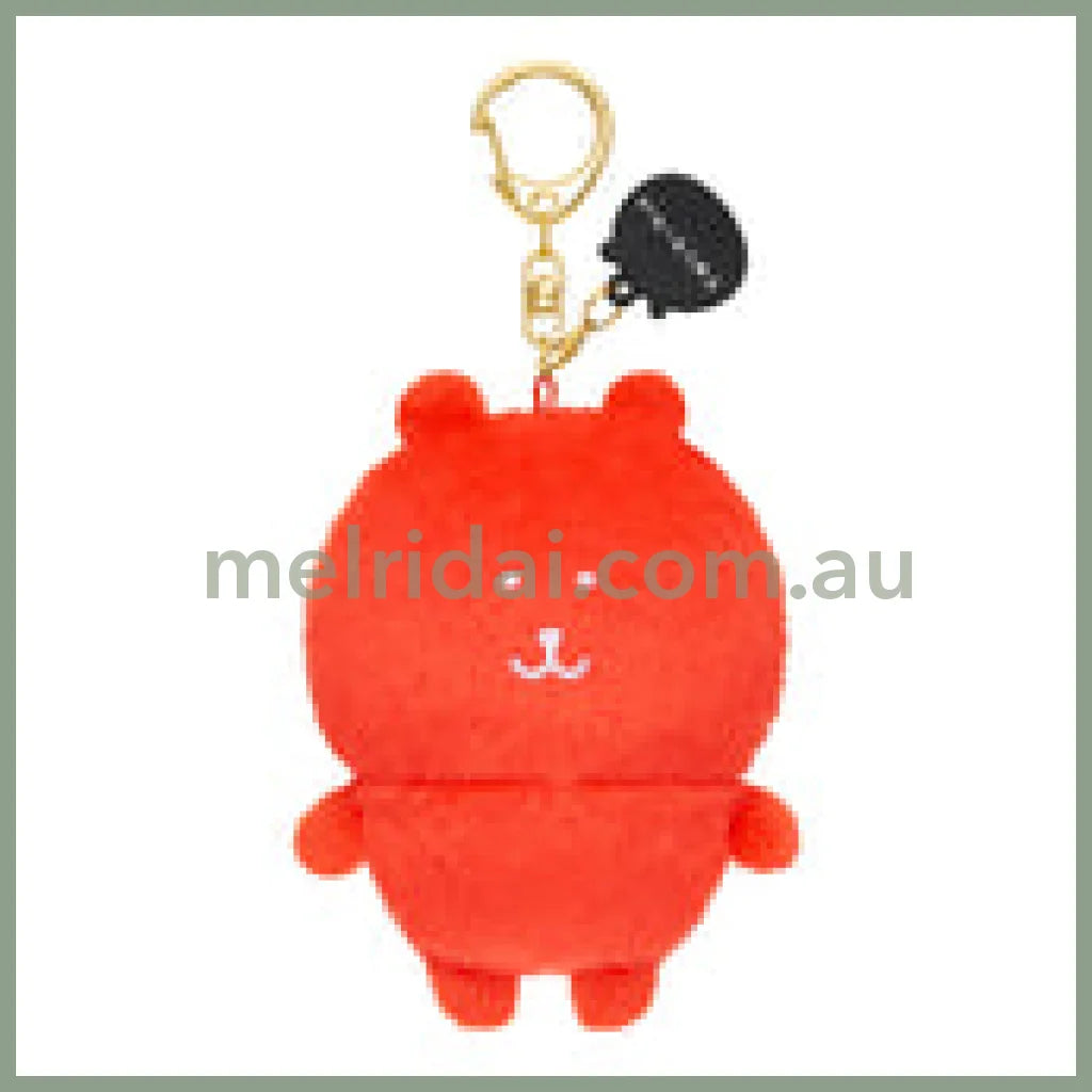 Nagano Characters | Red Nagano Bear Mascot Holer Plush Keychain Bag Charm 105 x 75 x 50mm (Colorful)