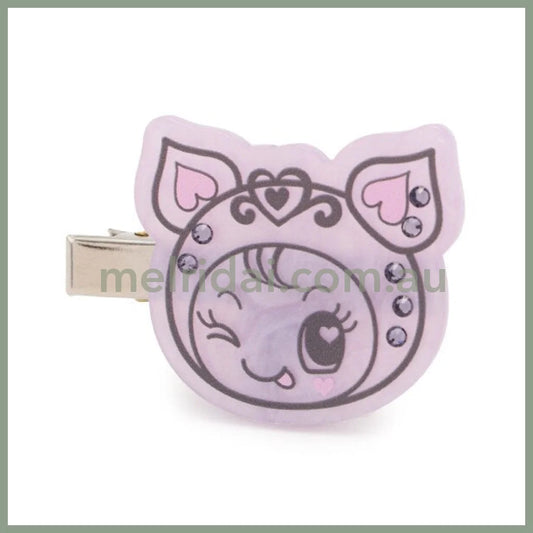 NARUMIYA Chatacter | Mezzo Piano Purple Sparkly Bangs Clips Hair Clip 50×40mm (25th Anniversary / POPUP Limited)