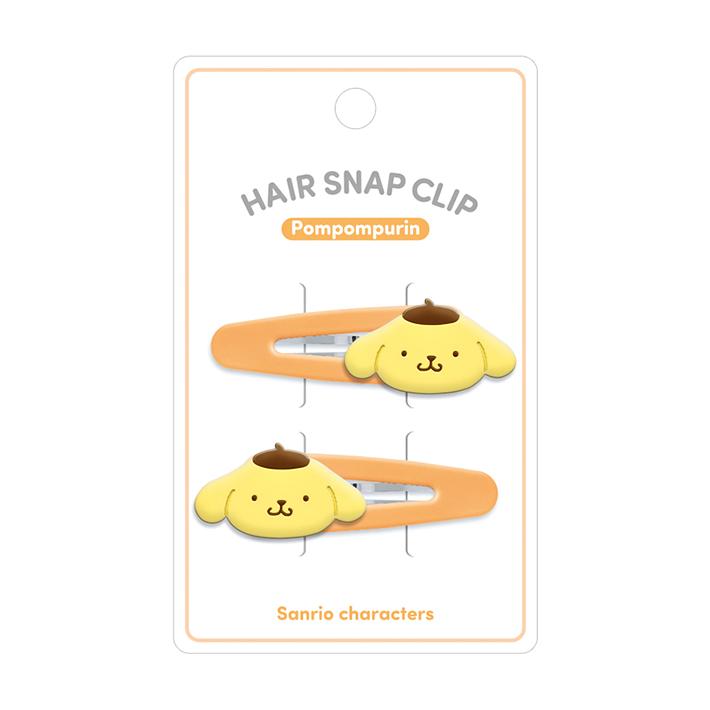 Sanrio | Face-Shaped Hair Snap Clip Set Of 2 Pom Purin (Smile)