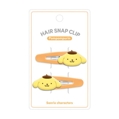 Sanrio | Face-Shaped Hair Snap Clip Set Of 2 Pom Purin (Smile)