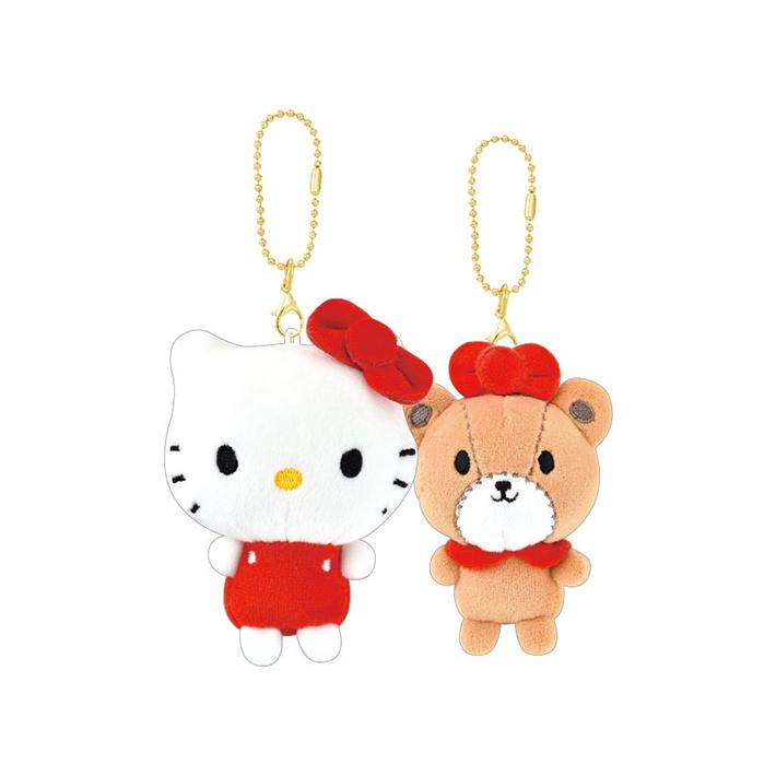 SANRIO | Friends Series Nico Nui Keychain Plush Mascot H160×W155×D65mm (Hello Kitty & Tiny Cham)