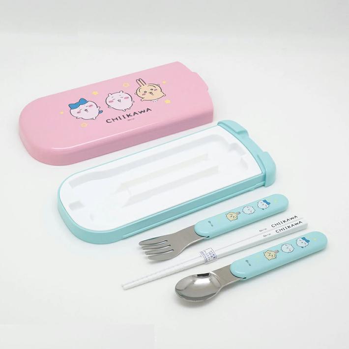 CHIIKAWA | Slide-Cover 3-Piece Cutlery Set 197×19×84mm (microwave and dishwasher safe)