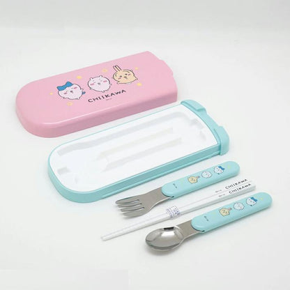 CHIIKAWA | Slide-Cover 3-Piece Cutlery Set 197×19×84mm (microwave and dishwasher safe)