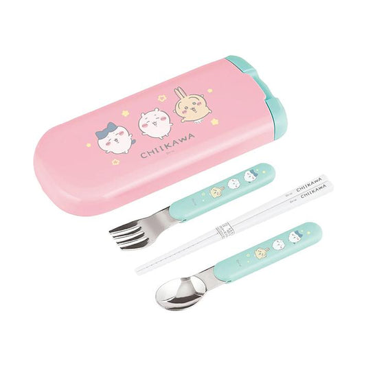 CHIIKAWA | Slide-Cover 3-Piece Cutlery Set 197×19×84mm (microwave and dishwasher safe)