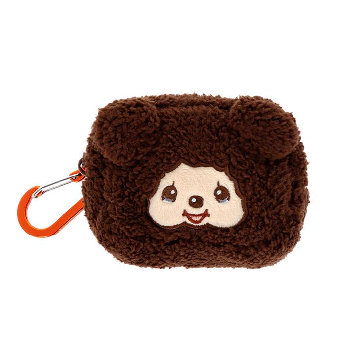 Monchhichi | Fluffy Mascot Mini Pouch with Carabiner 90×65×40mm (Monchhichi-chan Face)