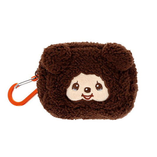 Monchhichi | Fluffy Mascot Mini Pouch with Carabiner 90×65×40mm (Monchhichi-chan Face)