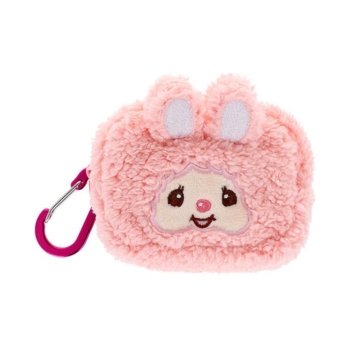 Monchhichi | Fluffy Mascot Mini Pouch with Carabiner 90×65×40mm (Chimutan Face)