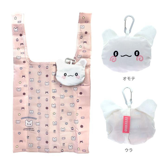 SANRIO | Hanamaruobake Foldabe Eco Bag & Keychain with Carabiner (120×120×30mm & 330×610×110mm)