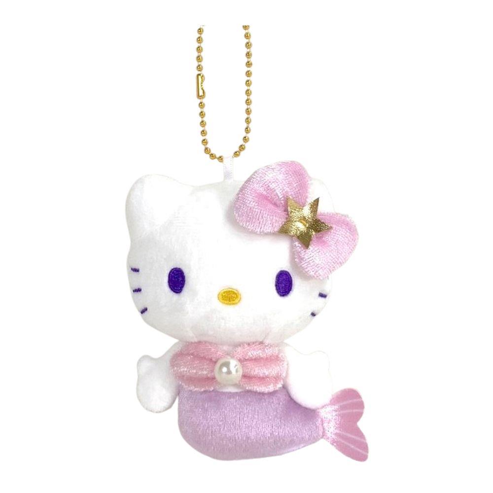 SANRIO | Hello Kitty Mermaid Purple Mascot Holder Plush Keychain 10cm Approx. (50th Anniversary)