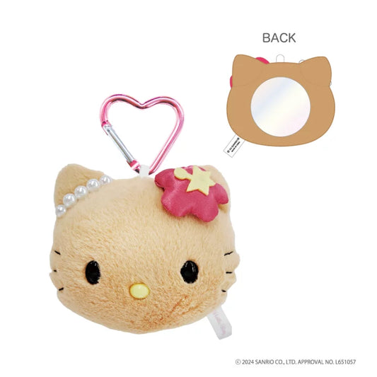 Sanrio | 90S Hello Kitty Fluffy Mirror Mascot Keychain H100Xw140Xd48Mm (Angel) Brown