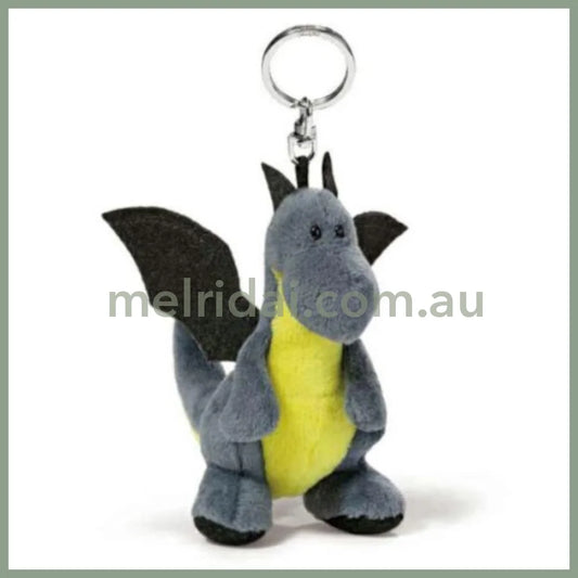 NICI Dragon Anthracite/Neon-green 10cm Bean Bag Keyring Keyholder