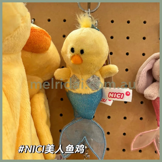 NICI Limited Mermaid Chick Yellow Bean Bag Charm Key Holder 10 cm