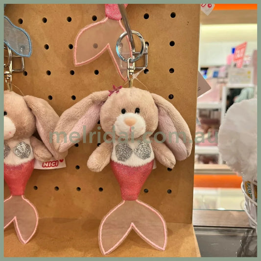 NICI Limited Mermaid Rabbit Pink Bean Bag Charm Key Holder 10 cm