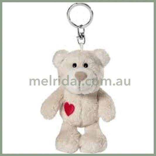 NICI Love Bear 10cm Bean Bag Keyring Keyholder WH