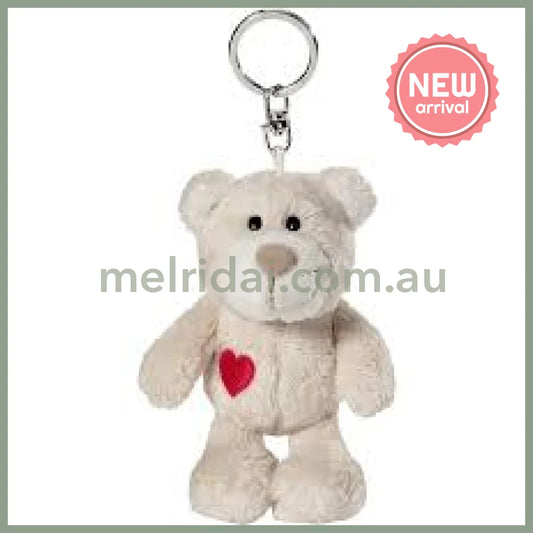 NICI Love Bear 10cm Bean Bag Keyring Keyholder WH