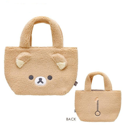 SAN-X | Rilakkuma Mini Tote Bag 200×220×90mm (New Basic BOA ITEMS Moko Moko Fluffy)