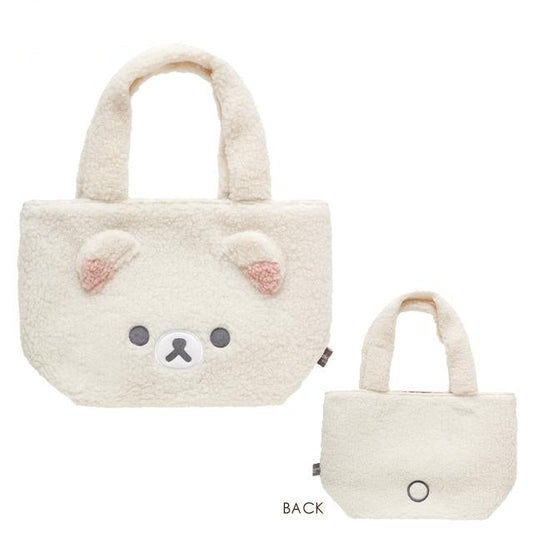 SAN-X | Rilakkuma Korilakkuma Mini Tote Bag 200×220×90mm (New Basic BOA ITEMS Moko Moko Fluffy)
