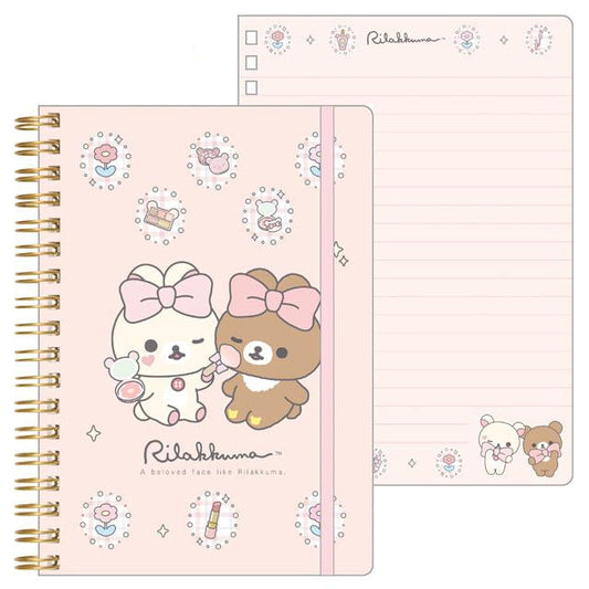 SAN-X | Chairoikoguma & Korilakkuma Ring Notebook B6 180×128mm (Makeup Rilakkuma)