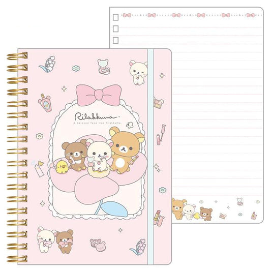 SAN-X | Chairoikoguma & Korilakkuma Ring Notebook B6 180×128mm (Makeup Rilakkuma)