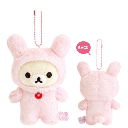 【Limit1】SAN-X | Rilakkuma Rabbit Bag Charm Plush Keychain Mascot Holder 150×90×60mm (Lots of Korilakkuma)