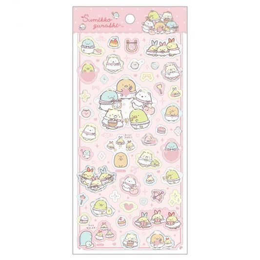 San-X | Sumikko Gurashi Gold Foil Clear Seal Sticker 195×90mm (Angel and Devil's Tail Angel)