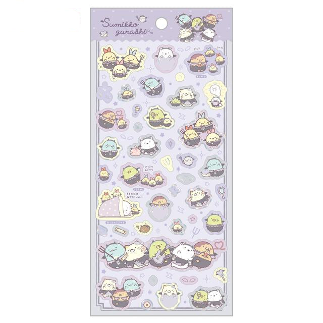 San-X | Sumikko Gurashi Gold Foil Clear Seal Sticker 195×90mm (Angel and Devil's Tail Angel)