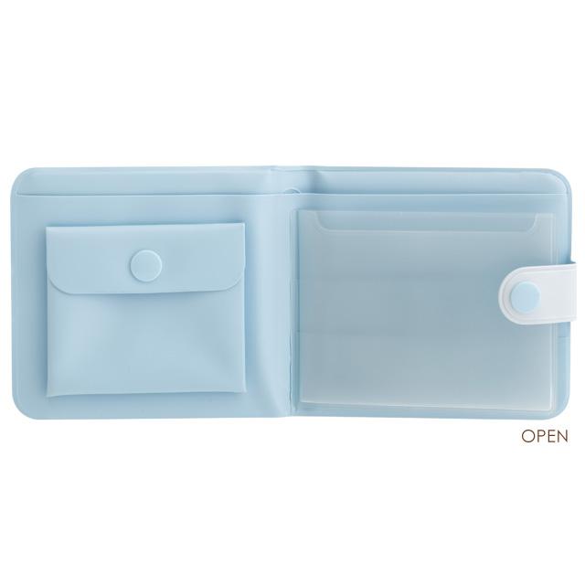 SAN-X | Ishiyowa-chan/Ishiyowachan Small Vinyl Wallet 90×95×10mm (Light Blue)