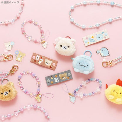 SAN-X | Rilakkuma Korilakkuma Hand Strap Phone Charm 140×50mm (Basic Flower Sparkling Bead)