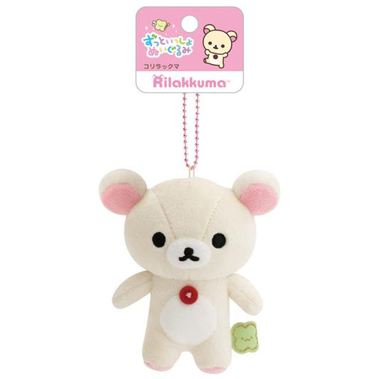SAN-X | Rilakkuma Korilakkuma Keychain Plush Bag Charm Mascot 85×85×60mm (Always Together Smile)