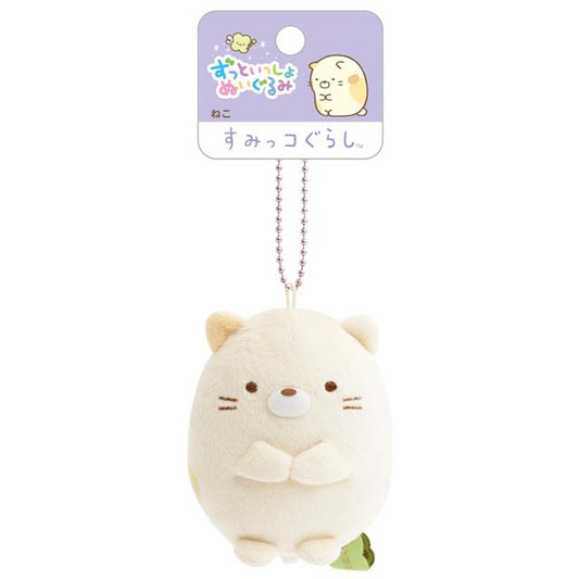 SAN-X | Sumikko Gurashi Neko Keychain Plush Bag Charm Mascot 85×85×60mm (Always Together)